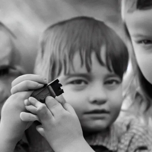 Image similar to little kids searching for the key. photo from the 7 0 s. hd, 8 k