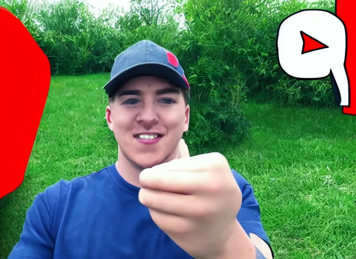 Prompt: youtuber thumbnail. mr beast. clickbait. saturated. red arrow. red circle.