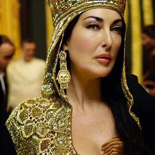 Prompt: Monica Bellucci as Queen of Iran, highly detailed, DSLR photograph