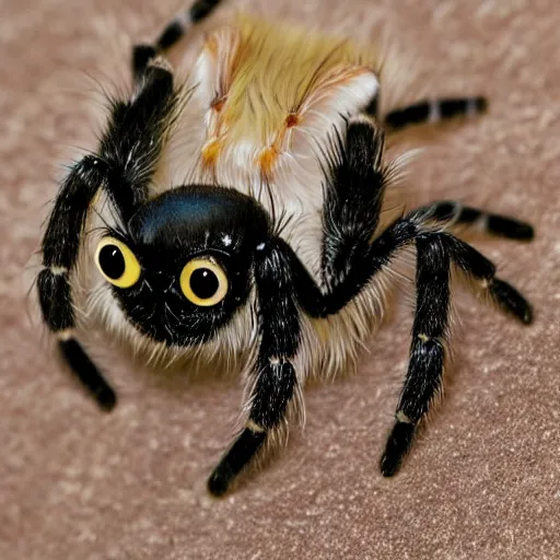 Prompt: cat jumping spider mix