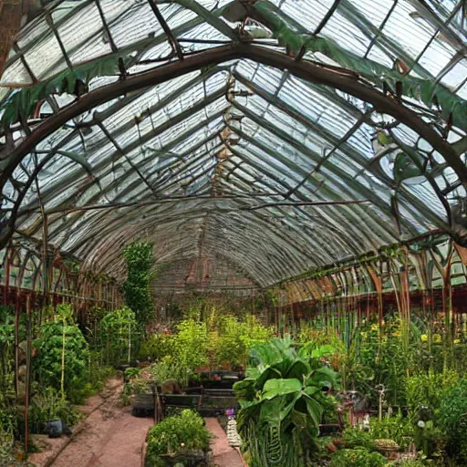Prompt: a victorian greenhouse in the eye of the storm, CG Society