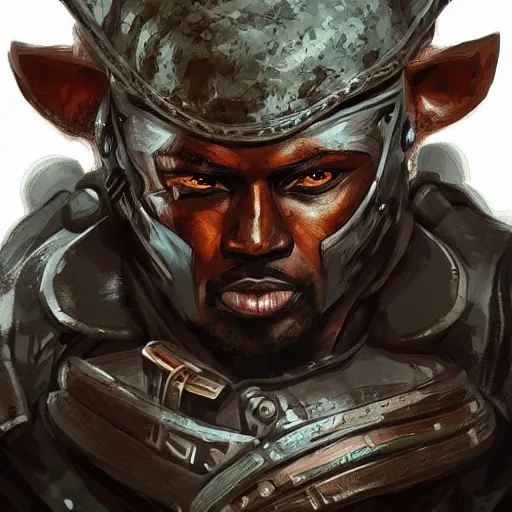 Image similar to an african warrior wearing a black jackal helmet, Apex Legends character digital illustration portrait design, by android jones, detailed, cinematic lighting, wide angle action dynamic portrait