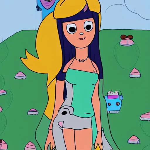 Image similar to Ariana Grande in adventure time, cute, high res