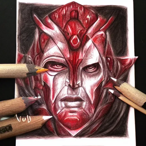 Prompt: BLOOD GOD, PENCIL painting