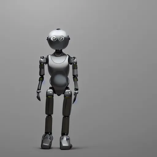 Image similar to a slim humanoid robot, octane render