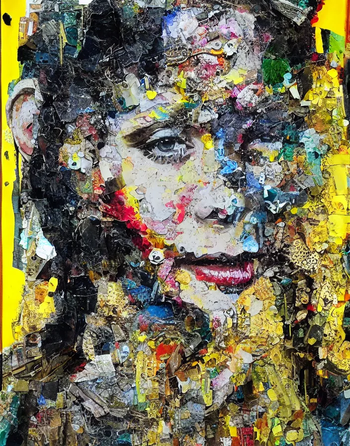 Prompt: piss on my face detailed analogue mixed media collage with canvas texture in style of contemporary art, punk art, hyperrealistic beautiful face, photorealistic, expressionism, masterpiece, perfect composition, spectacular quality, intricate oil details, vivid broken glass, torn paper