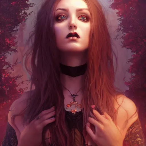 Image similar to a giantess attractive goth girl, cute, intricate, highly detailed, digital painting, artstation, concept art, smooth, sharp focus, illustration, unreal engine 5, 8 k, art by artgerm and greg rutkowski and alphonse mucha