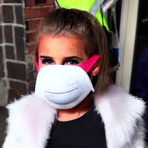 Image similar to katie price purge mask, creepy