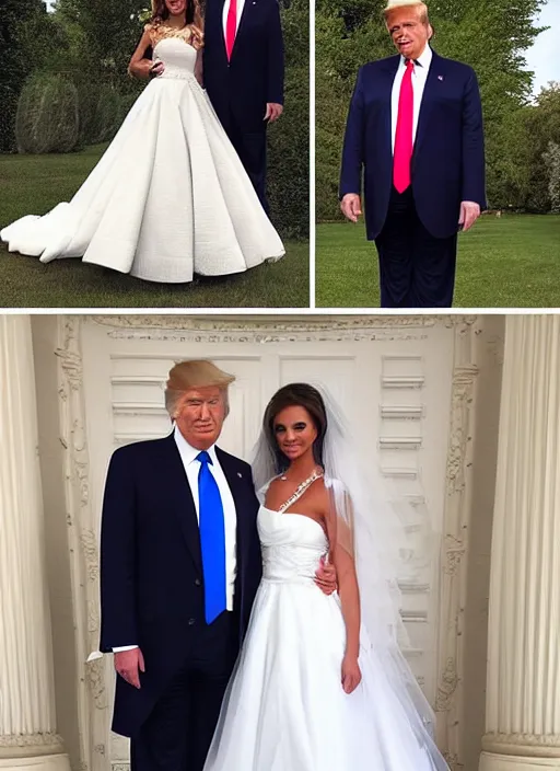 Image similar to donald trump instagram couple's wedding photo shoot