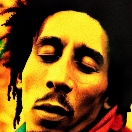Image similar to colour masterpiece surreal closeup portrait photography of bob marley, highly detailed, intricate, smoke background, 8 k