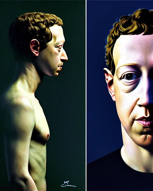 Prompt: colour caravaggio and denis villeneuve style hyperrealism photography portrait of highly detailed hyperralism mark zuckerberg reptilian wearing hyperrealism detailed solarpunk costume designed by alejandro jodorowsky and ridley scott. josan gonzalez. winkelmann, greg rutkowski, araki nobuyoshi