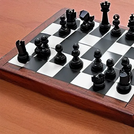 Prompt: a beautiful chess set in the style of Picasso