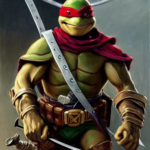 leonardo from teenage mutant ninja turtle, turtle, Stable Diffusion