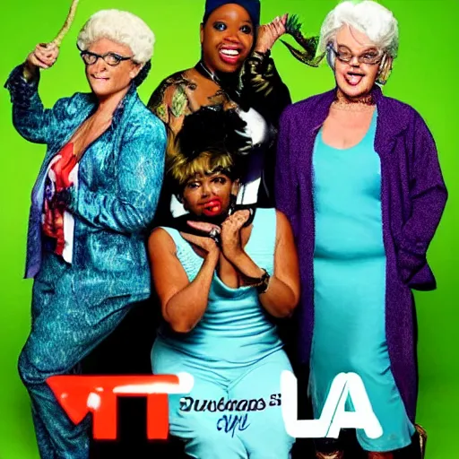 Image similar to worldstar TLC reality TV show about iguanas smoking ganja golden girls mashup