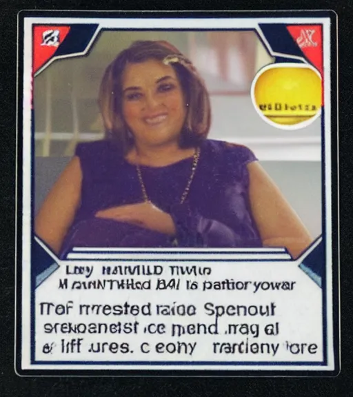 Image similar to a trading card