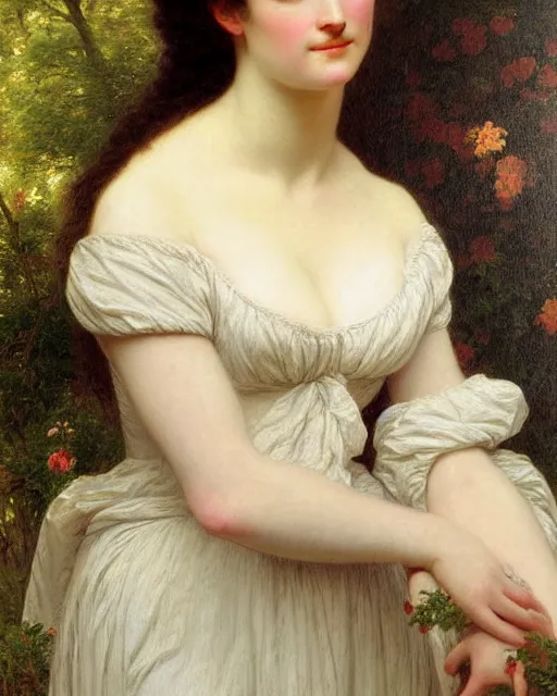 Image similar to portrait en buste of eva green vesper lynd vannessa ives by Hughes Merle, by Pierre Auguste Cot, perfectly detailed eyes, realistic fabric, abundant detail