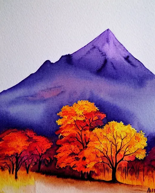 Image similar to autumn mountain watercolor by arti chauhan light color