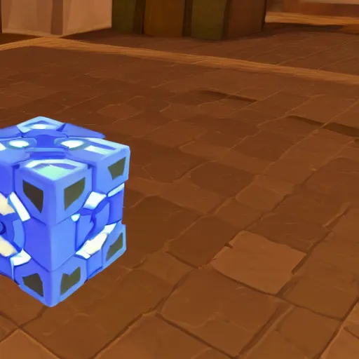 Prompt: companion cube from the game portal