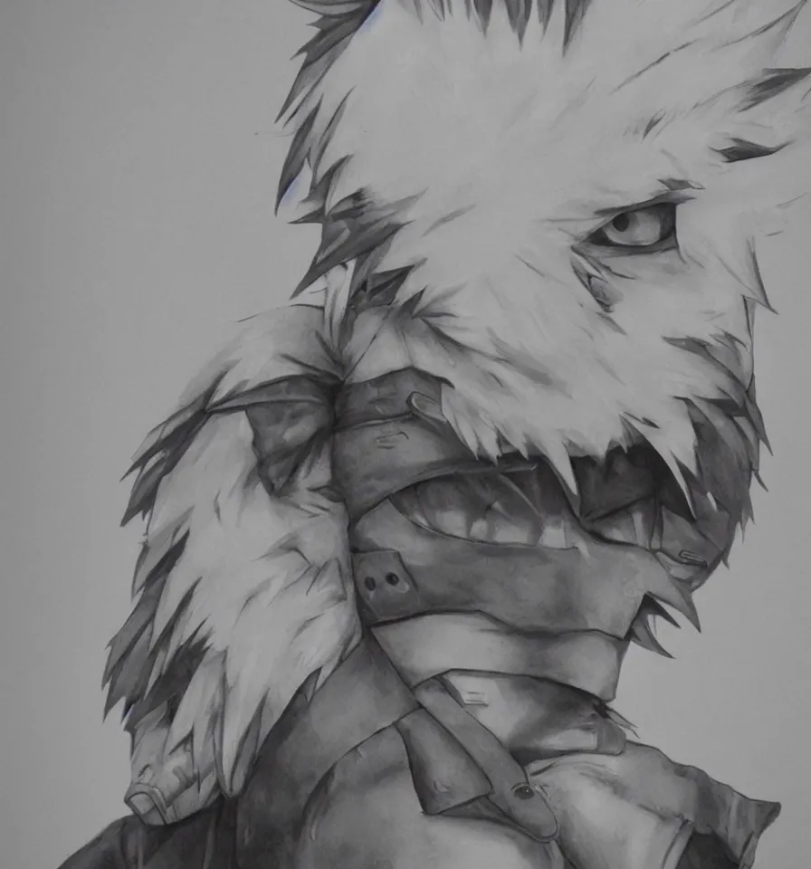 Image similar to hyper-realistic splashart illustration of kakashi hatake drawn by dao trong le