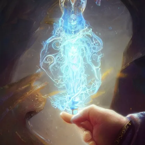 Prompt: A masterpiece portrait of a glowing magical wand. Very detailed. intricate, elegant, highly detailed. trending on artstation, digital art, by Stanley Artgerm Lau, WLOP, Rossdraws, James Jean, Andrei Riabovitchev, Marc Simonetti, Yoshitaka Amano