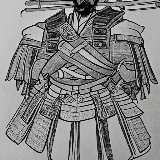 Image similar to 4 k drawing of a samurai