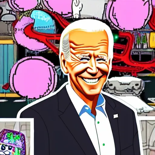 Prompt: joe biden in aqua teen hunger force,