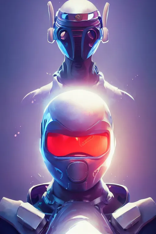 Image similar to epic mask helmet robot ninja portrait stylized as fornite style game design fanart by concept artist gervasio canda, behance hd by jesper ejsing, by rhads, makoto shinkai and lois van baarle, ilya kuvshinov, rossdraws global illumination radiating a glowing aura global illumination ray tracing hdr render in unreal engine 5