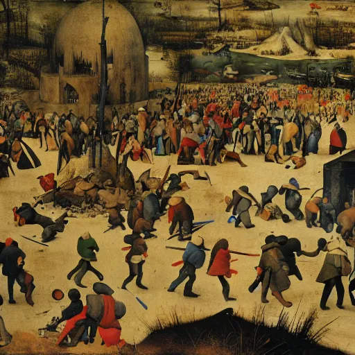 Image similar to Pieter Bruegel Painting of Star Wars