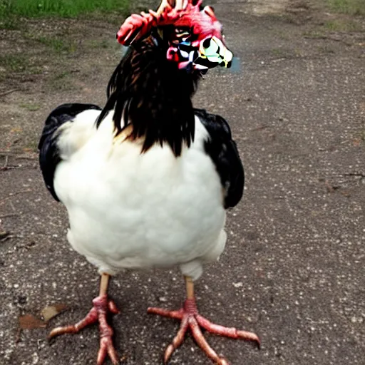 Image similar to photo of a terminator chicken