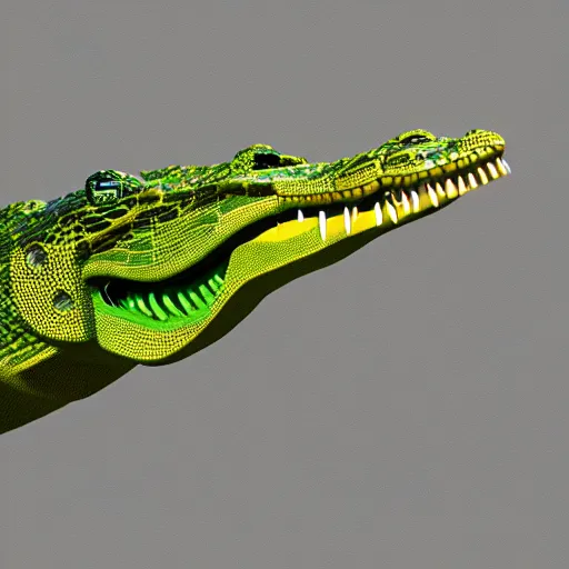 Prompt: cyborg crocodile but minimalistic corporative art, colorful, v - ray, trending on artstation, minimalism