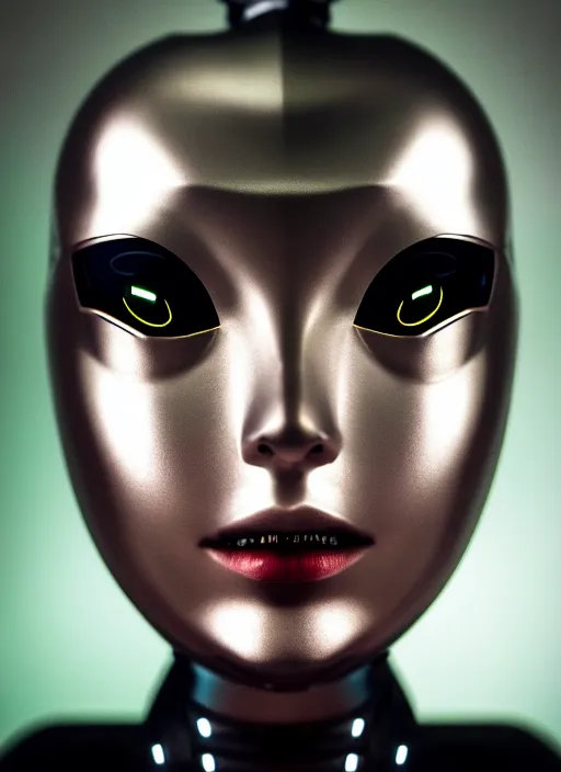 Image similar to a beautiful young female futuristic robot profile face photo, daguerrotype, closeup - view, f / 2. 8, low contrast, 1 6 k, beautiful lighting, reflective, insanely detailed and intricate, hypermaximalist, elegant, ornate, hyper realistic, super detailed, surreal dreamy poetic