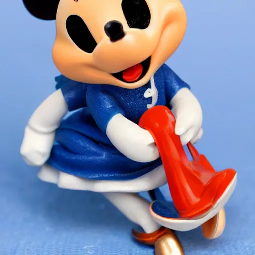 Prompt: product photograph of cute vintage disney figurines, popular, collectible, toys figures, cute, kawaii, toys, white background,