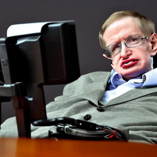 Prompt: Stephen Hawking computer virus