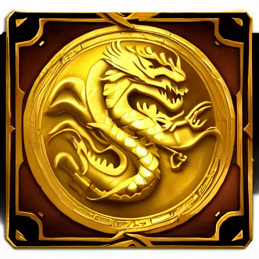 Image similar to golden dragon, bitcoin symbols, in the style of Greg Rutkowski, hearthstone artwork