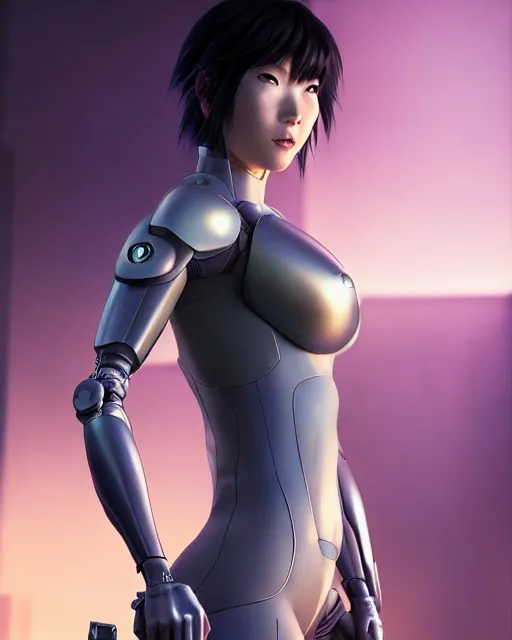 Image similar to weta disney pixar movie still portrait photo of motoko kusanagi the major ghost in the shell : : as cyborg woman by pixar : : by weta, wlop, ilya kuvshinov, rossdraws, artgerm, marvel, maxim cover, latex, octane render, sweaty, iridescent, bright morning, anime, liosh, mucha : :