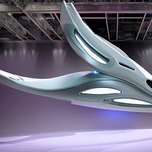 Prompt: a futuristic spaceship that looks like a shoe