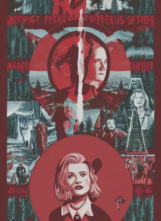 Image similar to twin peaks movie poster art by matthew joseph peak