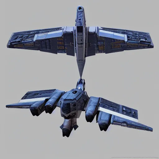 Image similar to a mechanized albatross with wings spread out, orthographic view, top down view, bottom view, side view, blueprints, tie fighter, mecha, cybernetic, jet fighter, space shuttle, robotic, highly detailed, artstation, super realistic, unreal engine