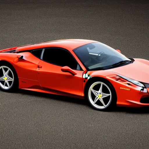 Prompt: ferrari 458 if it was made in the 1980s