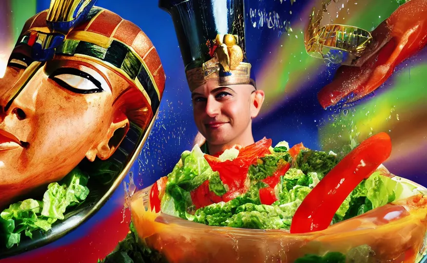 Prompt: king tut, but in jell-o salad, photograph for adweek