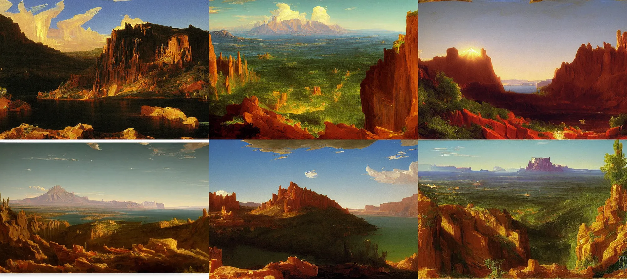 Prompt: town of superior arizona painting by thomas cole