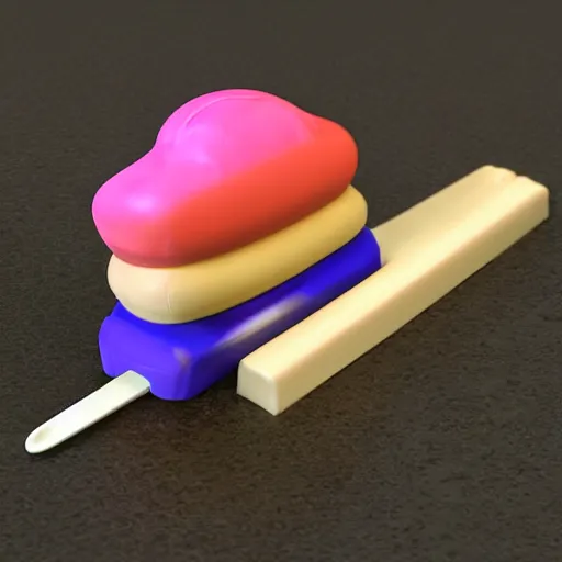 Image similar to ice cream popsicle shaped like captain kangaroo octane render