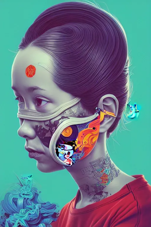 Prompt: a baby in a pocket, tristan eaton, victo ngai, artgerm, rhads, ross draws