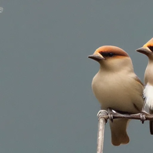 Prompt: bearded reedlings