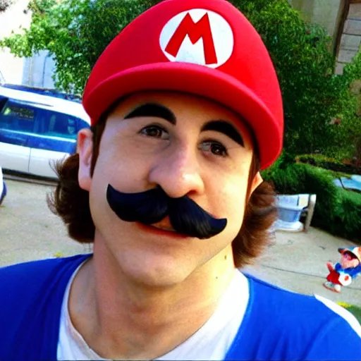 Prompt: nintendo mario as a real life person