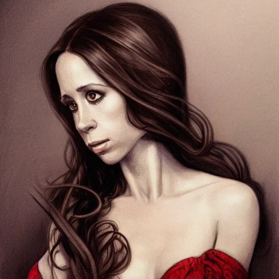 Prompt: a highly detailed portrait of jennifer love hewitt in the style of peter mohrbacher and in the style of charles dana gibson.