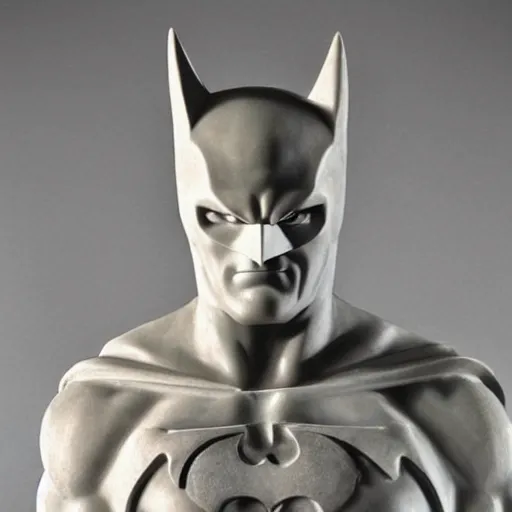 Prompt: greek sculpture of batman in marble,