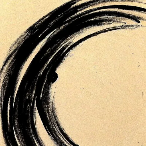 Prompt: enso, brush drawing by an enlightened master