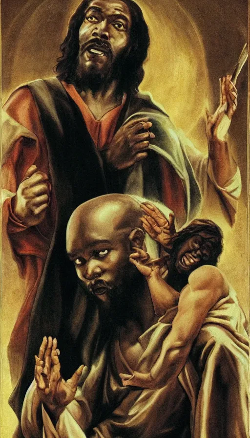 Image similar to devil and black jesus