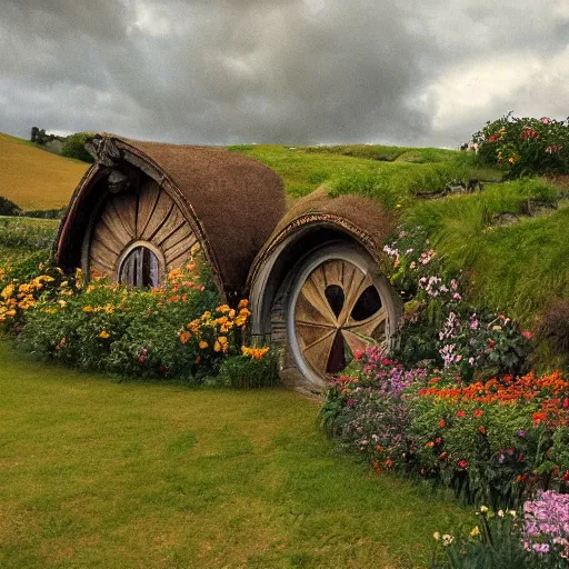 Prompt: Hobbiton in the style of Hans Gude